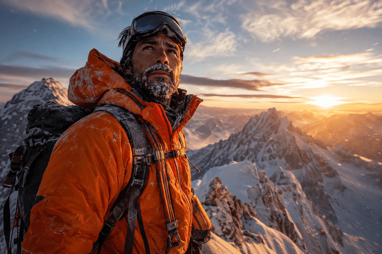 Alpine Mountaineer Peak Reflection
