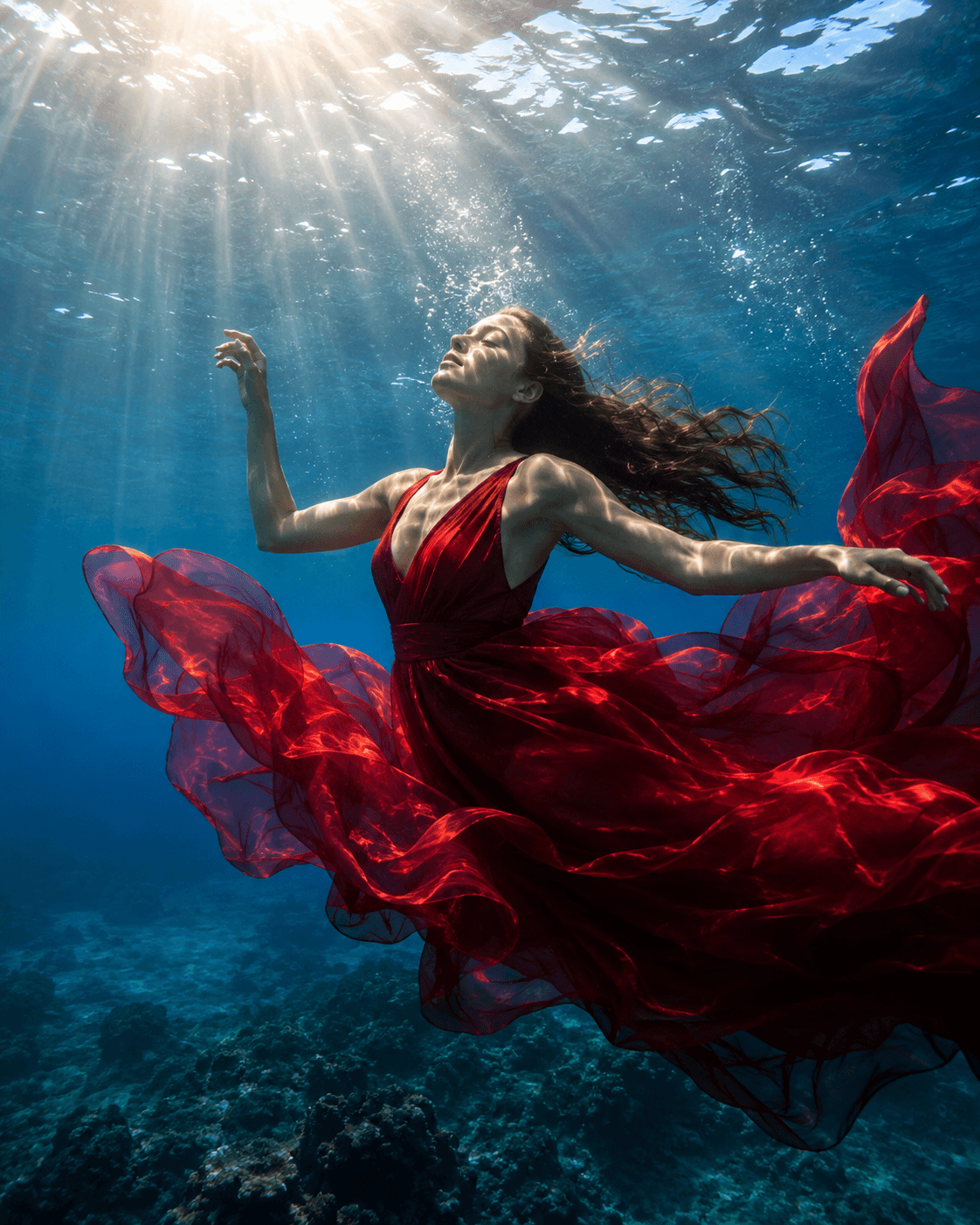 Underwater Serenade Silk Dress